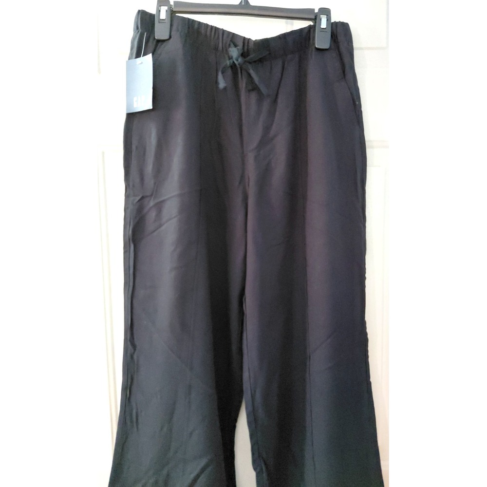 Gap Women's Pull On Linen Pant Black Med.